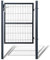 Cecaylie Portail de jardin en métal en acier galvanisé, 120 x 100 cm, pour clôture, porte de cour, avec poignée en acier inoxydable et 3 clés, anthracite