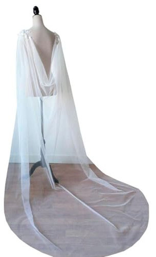 LUMoony Hochzeit Schleier Umhang Lange Tüll Schulter 300 cm Weicher Tüll Braut-Schleier Zubehör Haarschmuck für die Braut