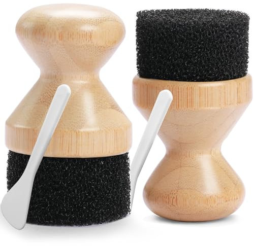 2 pcs Mineral Oil Applicators for Wood Cutting Board, Wood Butcher Block Conditioner Applicator,Food Safe Wax Applicator for Cutting Board, Reusable Wood Oil Wax Applicator/Pad/Sponge/Rag