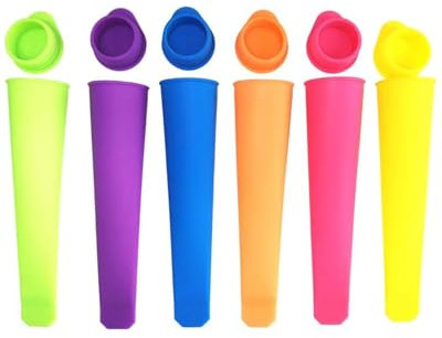 AORHOFJ 6 Piezas Moldes de Silicona para Helados, Moldes de Silicona para Paletas, Conos de Helado, Moldes para Helados de Agua con Tapa, Paletas Reutilizables