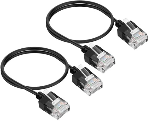 Thzzhnno RJ45 Cat6A Ethernet Cable 5M 2 Pack, 10Gbps LAN Ethernet Cable, High Speed 550MHz UTP Cat6 Network Cable, Cat 6 Patch Cable for Router, Modem, Xbox, Laptop, Servers