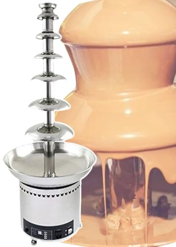 MáQuina De Fuente De Fondue De Chocolate EléCtrica, Fuente De Chocolate Grande Con Cascada Para Derretir Y Sumergir, Fuente De Fondue Para Calentar Acero Inoxidable, Con Control Digital,7tiers