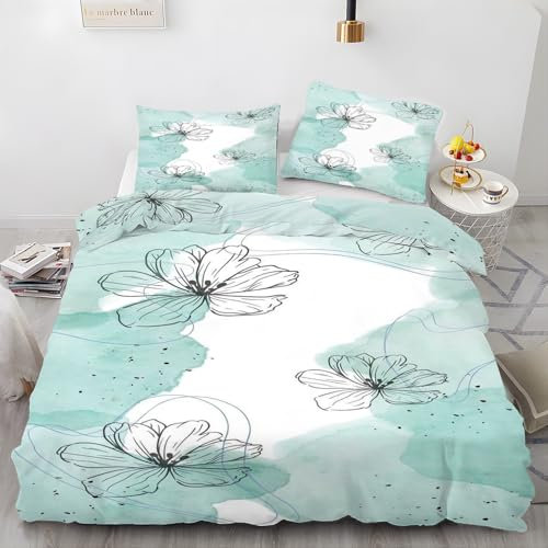 Muster Bettwäsche 200x220 - Verschmieren Wendebettwäsche, Weiche & Atmungsaktiv Microfaser Bettbezug + 2 Kissenbezug 80x80, Angenehme bettwäsche-Sets, 3 Teiligmit Reißverschluss