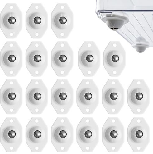 20 PCS Appliance Wheels, White Appliance Sliders, Appliance Rollers Small for Small Furniture Trash Cans, 360° Swivel Universal Wheel Roller Castors