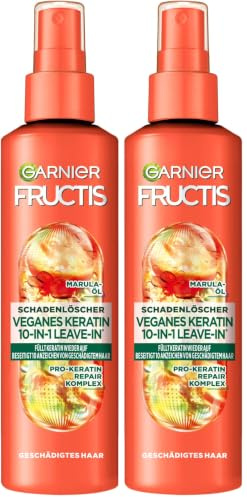 Garnier Reparierendes 10-in-1-Leave-in gegen Haarschäden, Für bessere Kämmbarkeit und weniger Haarschäden, Mit Amla-Öl und Pro-Keratin, Fructis Schadenlöscher Deep Repair, 150 ml (Packung mit 2)