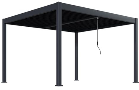 Green Spirit Lamellendach Pergola Oasis Deluxe 3,6x4 - Anthrazit, Aluminium, 360x400x256 cm - Lamellen Pavillon, Garten Terrassen Überdachung