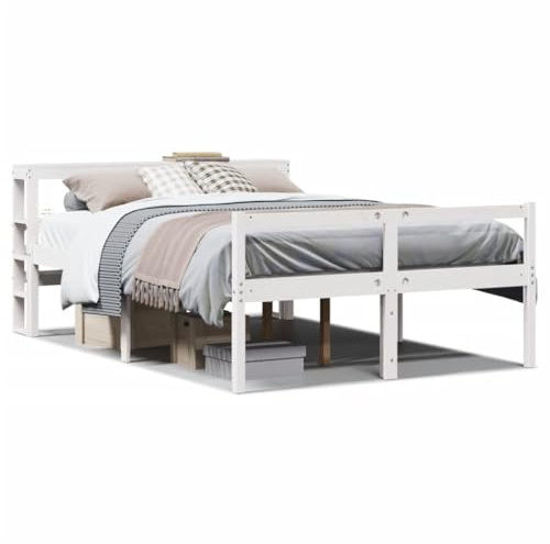 Eleganz Seniorenbett mit Kopfteil 150x200 cm Weiß - Höhenverstellbar & Stabil für Sicherheit & Komfort | Pflegebett für Senioren & Patienten | Ohne Matratze
