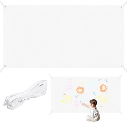 Striscione Bianco Grande, 180x110cm Striscione Bianco Verniciabile, Strisciones Vuota con Corda,per Feste, Compleanni, Scuola, DIY Decorazion, Matrimonio, Disegno, Scrittura, Eventi Interni ed Esterni