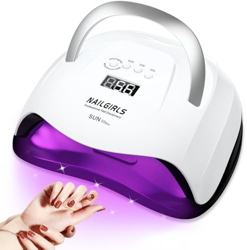 Lámpara Uñas LED, NAILGIRLS UV 268W con 4 Temporizadores,Secador Uñas Profesional con Pantalla LCD,Placa Magnética Extraíble de Secador de Uñas,Secador en Hogar