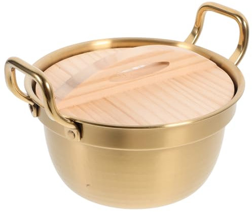 Zerodeko Pentola per Ramen Acciaio Inossidabile con e Maniglie Doppie per Cucinare Noodles e Design Amanti della Cucina