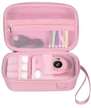 Leayjeen Custodia per Macchina Fotografica Istantanea per Bambini, Compatibile con CAMCLID/TIATUA/Gofunly/uleway e Carta da Stampa, Compleanno per bambini (solo custodia) Rosa
