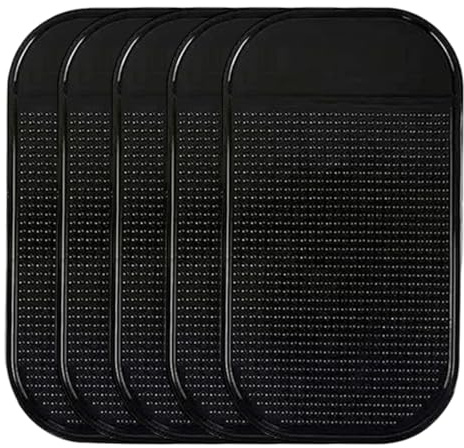 KinetiCore 5 Pack Car Dashboard Non Slip Mats, Extra Thick Anti-Slide Sticky PU Gel Dash Pads for Radar Detector, Cell Phone, GPS, Keys, Sunglasses & Small Essentials