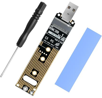 M.2 NVMe zu USB C 10Gbps Adapter ,USB 3.1 Gehäuse für PCIe NVMe SSDs (M-Key, 2230/2242/2260/2280), UASP Unterstützung Externes SSD Laufwerk mit Aluminium Kühlkörper