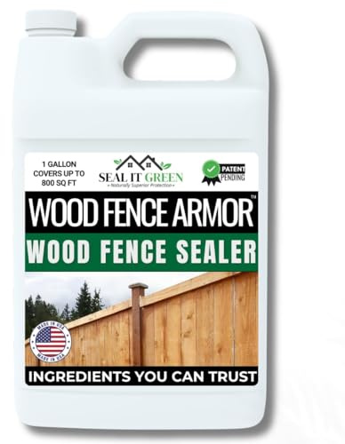 Seal It Green Wood Fence Guard Armor | Natural Wood Fence Sealer | Plant-Based Formula Offers Excellent Protection for Fences, Outdoor Furniture for All Deck Types | Lasts Up to 10 Years (1 Gallon)