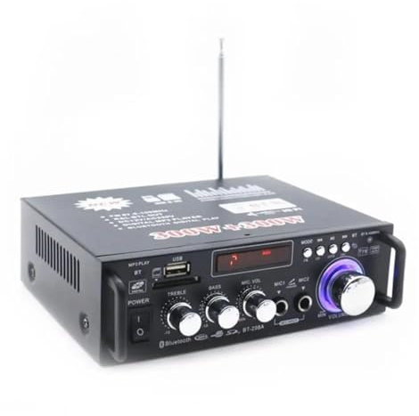 BT-298A Amplificatore di potenza domestico Pratico display a cristalli liquidi 2CH 12V/220V 600W Amplificatore audio HiFi compatibile 5.0