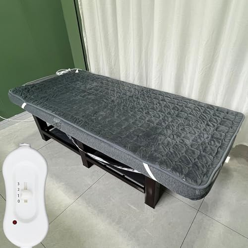 ZcxTry Chauffé Surmatelas pour Table De Massage,Matelas Chauffant Bed-Topper,Rembourrage De Lit-Spa avec Trou-Respiration Bandes-Élastiques,Couverture-Chauffante,Matelas en Velours Épais,B180*80cm