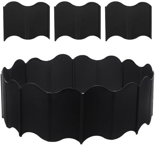 Abaodam Recinzione da Giardino in Plastica Nera 20 Pezzi ad Incastro, Bordura Decorativa per Prato e Aiuole, Recinzione Paesaggistica Resistente per Decorazione Esterna e Protezione