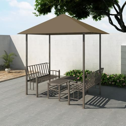 Generico Padiglione Giardino Tavolo e Panche 2,5x1,5x2,4m Talpa 180 g/m²,Baldacchini e Gazebo