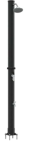 Mokuyary Douche Solaire extérieure Noir 217 cm PVC et Aluminium, Douche de Jardin pour Camping, Jardin, Piscine, Extérieure -C