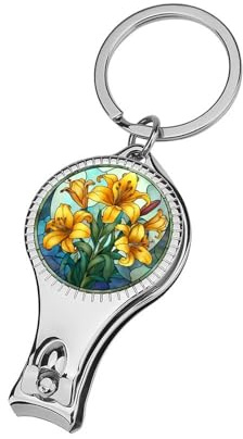 Stained Glass A Bouquet of Yellow Lilies Nail Clippers Toenail Clipper Cutters Professional Nail Trimmer Nail Cuticle Cutter for Women Men