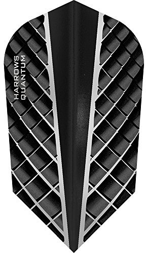 Harrows Quantum Dart-Flights, 100 Mikron, dünn, 3D-Effekt, 5 Sets (15 Stück) (schwarz)