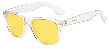 Long Keeper Gafas de Sol Polarizadas para Hombre y Mujer Gafas Sol Cuadradas Clasicas Protección UV400 Unisex (Amarillo claro)