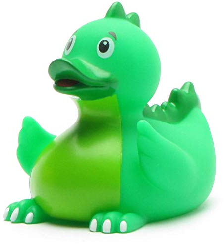 Duckshop I Badeente Dinosaurier I Quietscheente - L: 9 cm I inkl. Quietscheentchen -Schlüsselanhänager im Set I Geschenk für Kinder I Präsent Sammler
