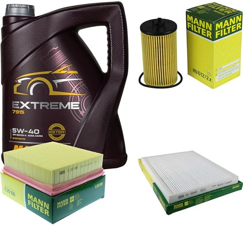 Filter Set Inspektionspaket 5 Liter MANNOL Motoröl Extreme 5W-40 API SN/CF MANN-FILTER Luftfilter Innenraumfilter Ölfilter