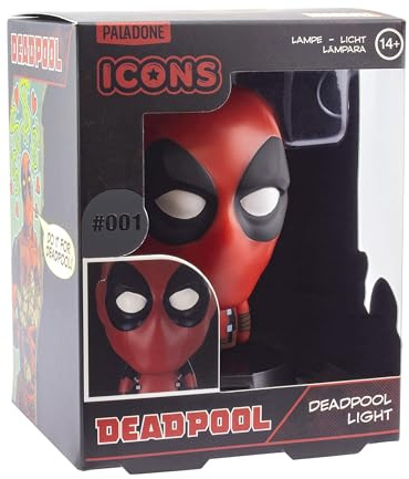 Deadpool Offiziell lizenziertes Disney Marvel 3D-Icon-Licht für Büro, Gaming-Raum, Schlafzimmer, Marvel-Fan-Geschenk-Dekor & Zubehör-Nachtlicht