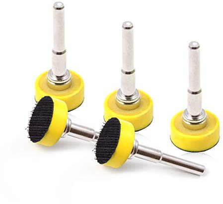 SPEEDWOX Hook and Loop Sanding Discs Pad Kit 5 Packs 1 Inches with Shank Drill Attachment Backing Pads