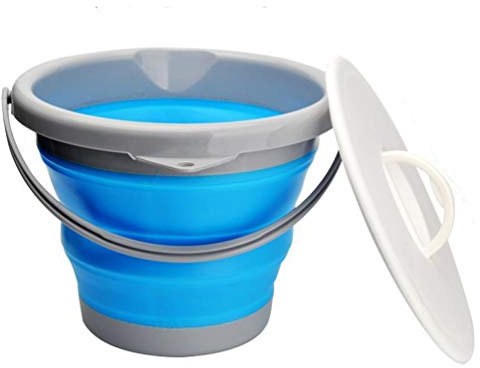 WANGLXFC Portable Folding Bucket, Portable Collapsible Bucket Water, Perfect for Camping, Travelling, Fishing, Campervan, Window Washing, Household Cleaning, 5L/10L Multifunction, 5L