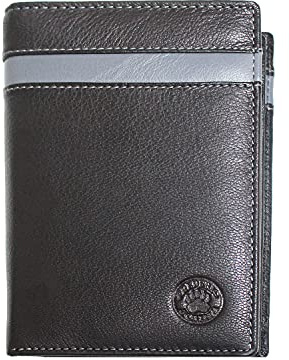 Frédéric Johns Grand Portefeuille Homme Cuir Véritable – Protection RFID – Grand Format – Élégant & Durable – Idée Cadeau (Gris)