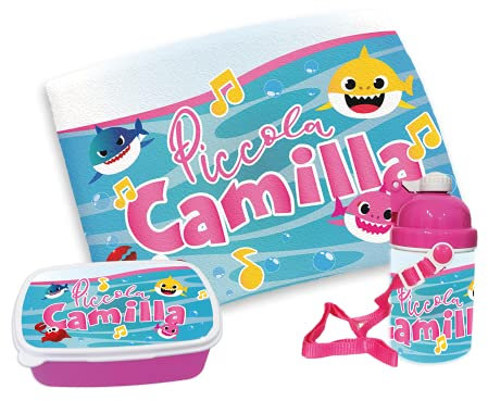 gadgeteventi Kit Pappa Bimbo per Scuola E Gite Personalizzato “Acquapark” (Rosa)