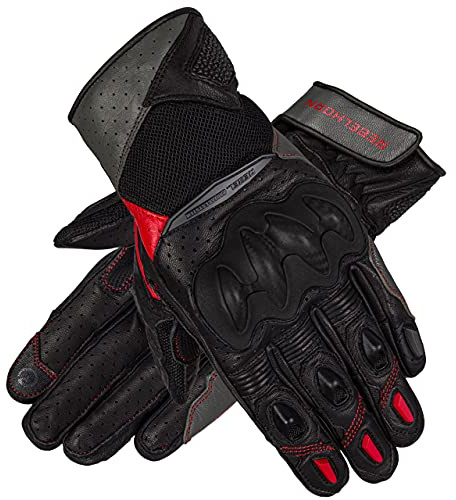 REBELHORN Flux II Lady Ledermotorradhandschuhe für Frauen Ziegenleder SAS-TEC und Superfabric Panels Belüftung Touchscreenfreundliche Pads
