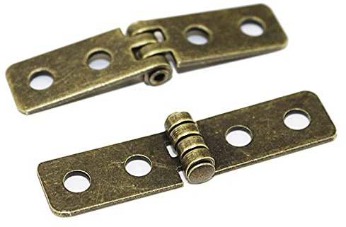 NC 10Pcs 58 * 13MM Mini Retro Scharniere Schrank Scharniere Schmuckschatulle Geschenk Holzkiste Scharnier mit Nägeln Klapp Flip Top Scharnier Schmuck Brust Geschenkbox Schrank DIY Zubehör