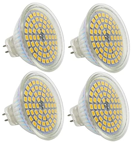 Chao Zan 4Stück GU5.3 MR16 Led Lampe 12V Warmweiß 3W,25W GU5,3 Halogenlampe Äquivalent,GU 5.3 Sockel Glühlampen,Hohe Kompatibilität, 3000K,50mm Durchmesser,Glaskasten,320LM