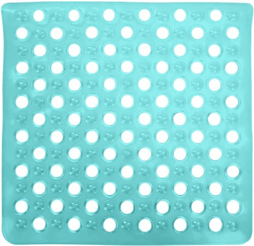 Steexu Anti Slip Bath Mat - Square Shower Mat Non Slip Anti Mould - Firm Grip Rubber Bath Mat for Standing Shower and Bath Tub (Sea Green)