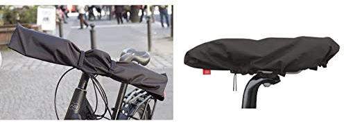 FAHRER Berlin LENKERHAUBE Lenkerschutz, Schutzhülle Lenker, Normale Größe, Fahrradzubehör Lenker & Berlin Kappe Sattelkappe Sattelschutz Sattelbezug, schwarz, Fahrradzubehör