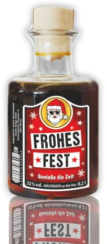 0,2L Apothekerflasche Likör zu Weihnachten - Frohes Fest - 32% vol. Kräuterlikör Weihnachtslikör aus der Humorapotheke | Humor Apotheke Spaßmedizin Humormedizin