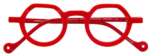 DIDINSKY Blaulichtfilter Brille für Damen und Herren. Blaufilter Brille mit stärke oder ohne sehstärke für Gaming oder Pc. Acetate Tempel und Blendschutzgläser. Cherry +2.0 – DIGRECCO
