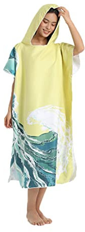INDIRAN Surfing Regenponcho, Mit Reißverschluss Strand Tauchen Schwimmen Surfen Umkleide Bademantel Erwachsene Jugendliche Umkleidekabine mit Kapuze Handtuch