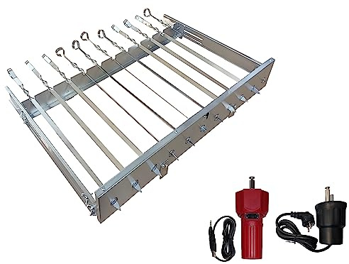 Neu walexo Spießdreher (universell), incl. 11 Edelstahlspieße mit verschiedenen Motoren (mit E-Motor 230V/50H/4W + 5V USB-Motor)