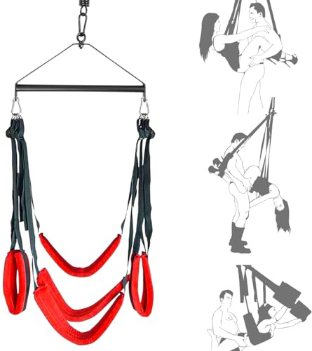 Sex Swing Swing Sex Bondage Restraints Indoor Ceiling Swing with Steel Triangle and Spring Support 400 lbs for Couples Adult Sex Toy Love Slings for Adult Couples with Adjustable S