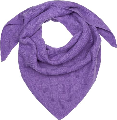 styleBREAKER Señoras XXL Bufanda Triángulo de Punto Unicolor con Diseño de Punto de Damas, Maxi Bufanda, Bufanda Triangular, Bufanda de Invierno Caliente 01020047, color:Lavanda