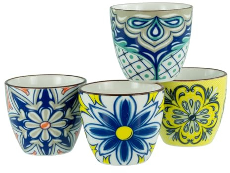 Creatable, 21894, Serie Aladin, 4-teiliges Geschirrset für 4 Personen, Espresso Set aus Steinzeug, spülmaschinen- und mikrowellengeeignet, Qualitätsproduktion