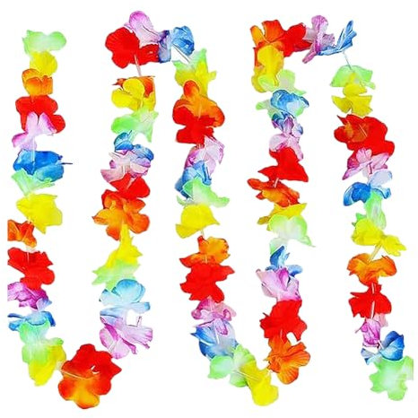 3 Stück tropische Blumengirlande Dekorationen hawaiianische Blumengirlanden Luau Party Banner Sommer Strand Party Hintergrund Hawaii Motto Party Supplies