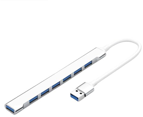 Hub USB - Docking Station 7 en 1 | Cable Largo Hub USB 3.0 | Dongle Hub Extender USB de 7 Puertos | Hub de Extensión USB Portátil | Adaptador Multipuerto Extensión USB para PC | Compatible con Puerto