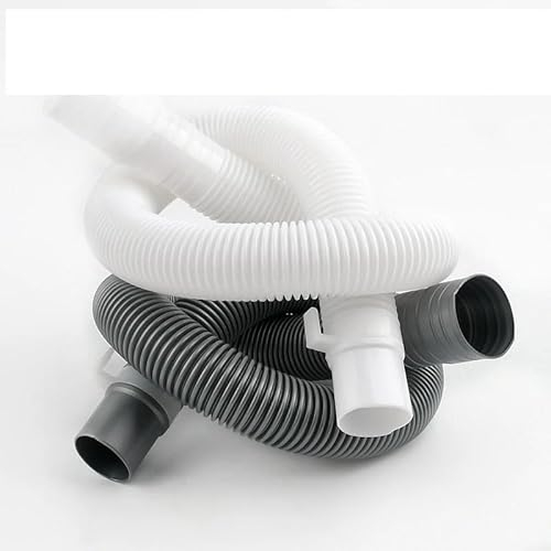 ZHAOSHIXU Washing machine drain pipe 1PCS Length 0.8/1/1.2/1.5/3/4/5M Flexible Wash Machine Dishwasher Drain Hose Outlet Water Pipe Extension Plastic(White,2M(6.56FT)_32-40MM(1PC))