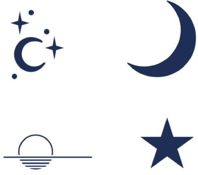 Tattwo.me – Temporäre Tattoos für Erwachsene und Kinder, hält 2 Wochen, wasserfest – 4 Astralmodelle zum Ausschneiden – Pflanzliche Tinte – EU-Kosmetik-Zertifikat – (P0970)