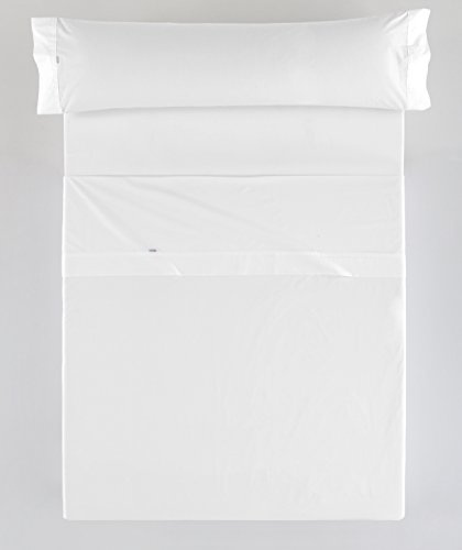 Juego de sábanas Liso 500H color blanco. Cama de 160 cm. 4 piezas
